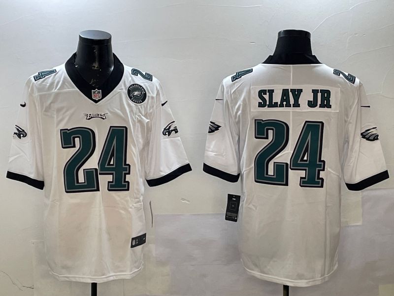 Men Philadelphia Eagles #24 Slay jr White Second generations 2025 Nike Vapor Limited NFL Jersey style 2->philadelphia eagles->NFL Jersey